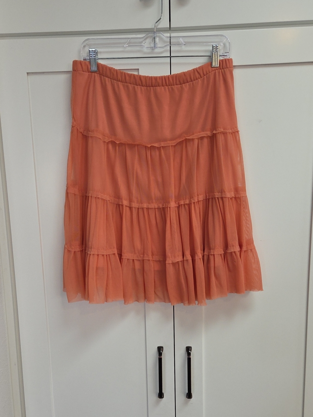 DownEast Coral Peach Tiered Skirt